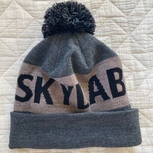 NWOT Grey Pom Pom snow beanie